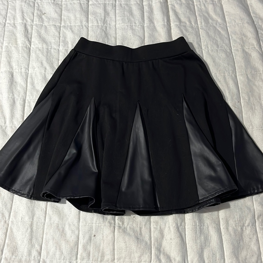 Faux leather black skirt